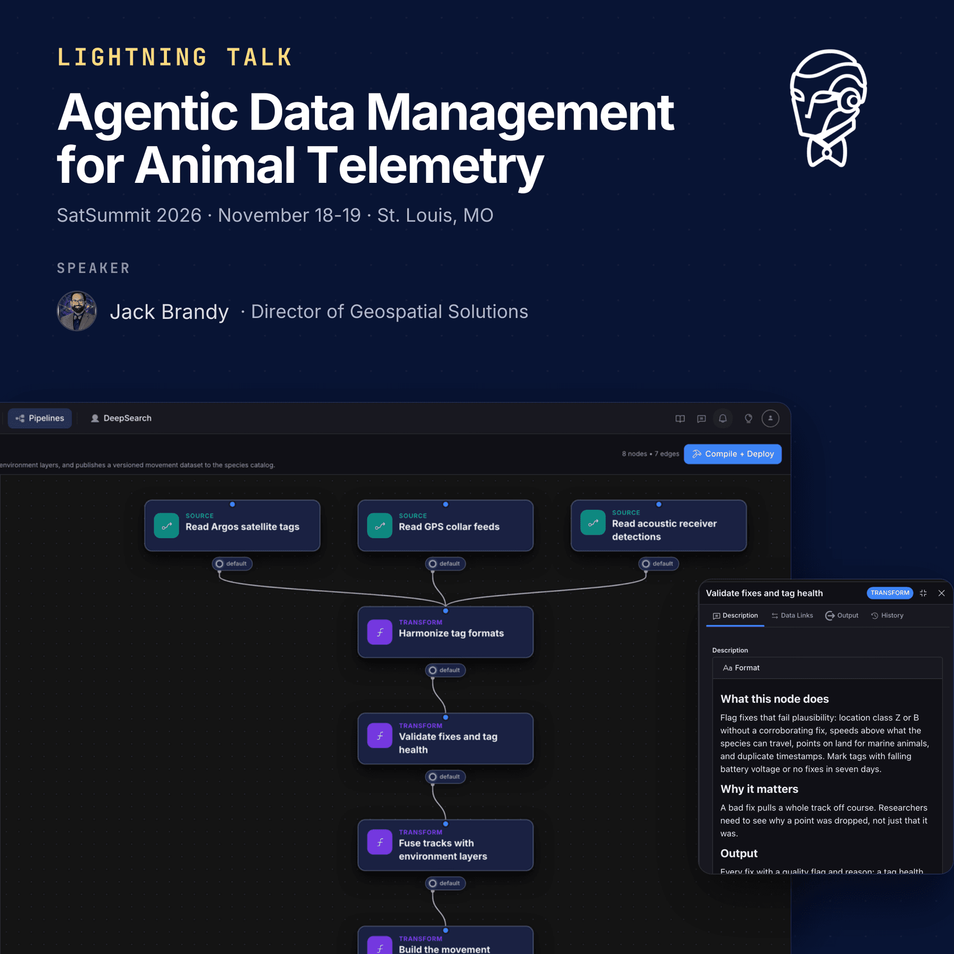 SatSummit 2026: Agentic Data Management for Animal Telemetry